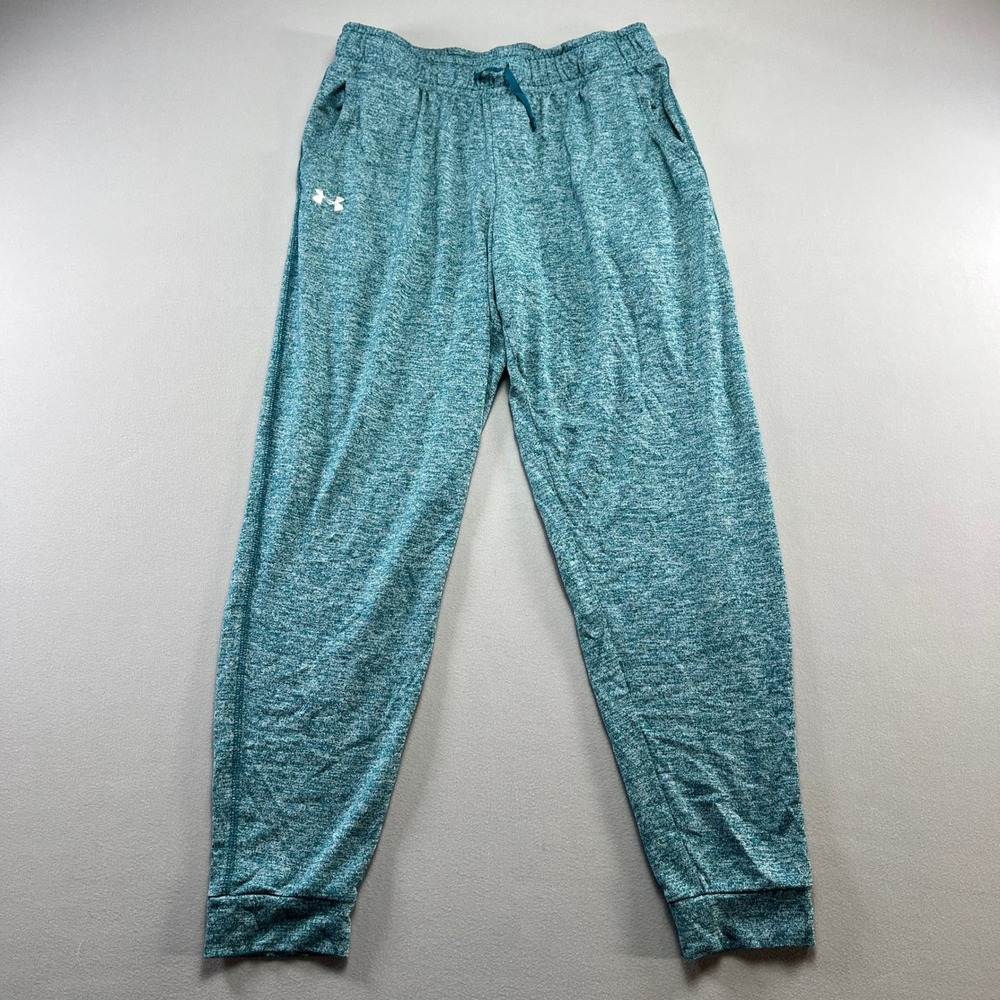 Under Armour Heatgear Jogger Pants Women Medium Teal Heathered Loose Fit Running